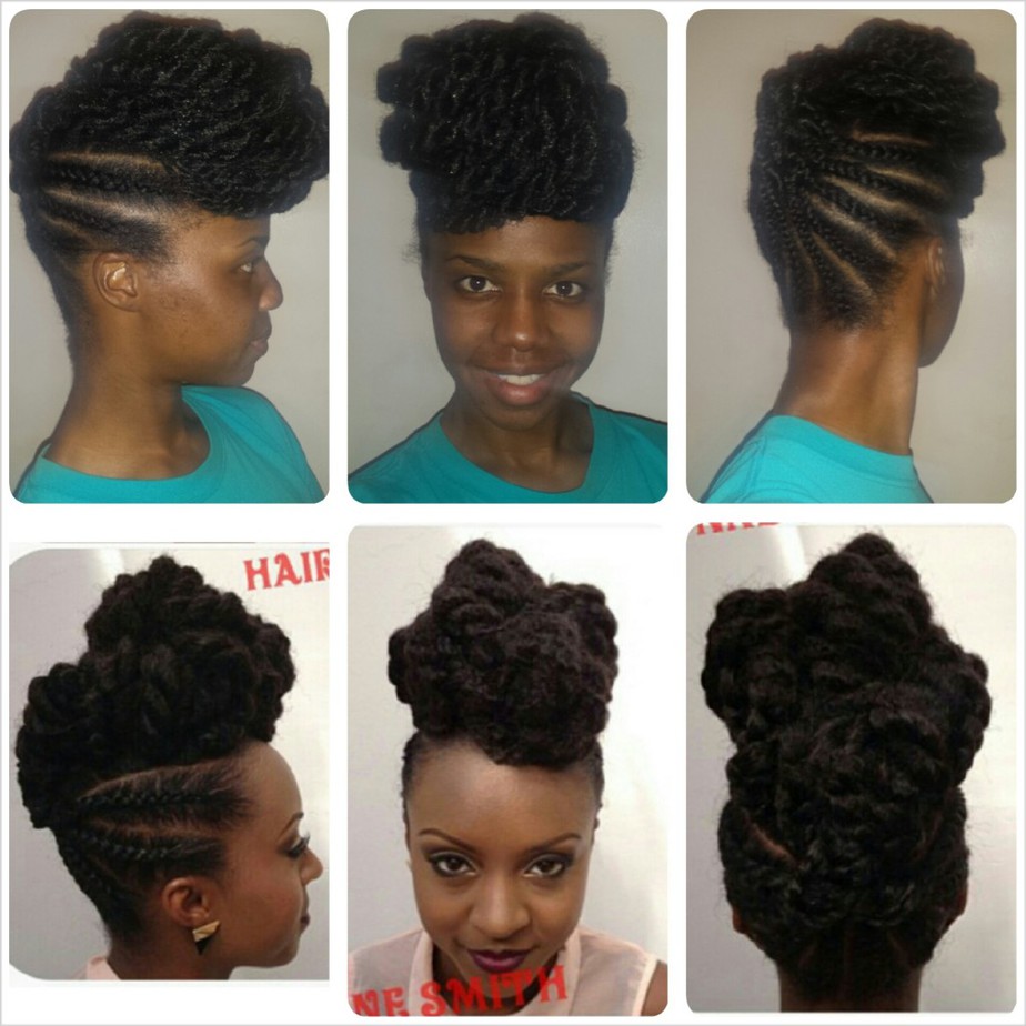 cornrows and chunky twists side by side