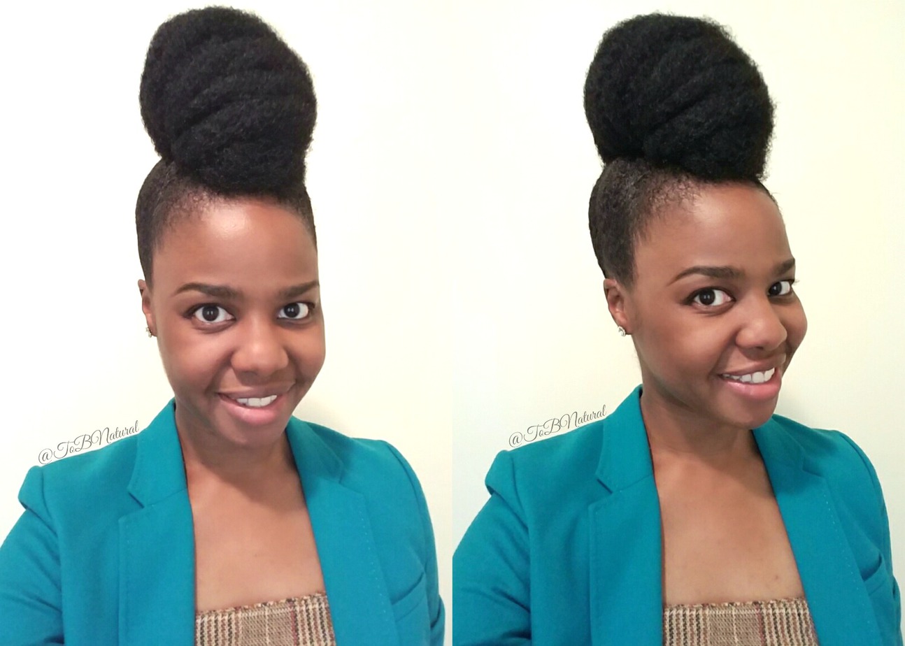 The Simplest High Bun Ever on Natural Hair - YouTube