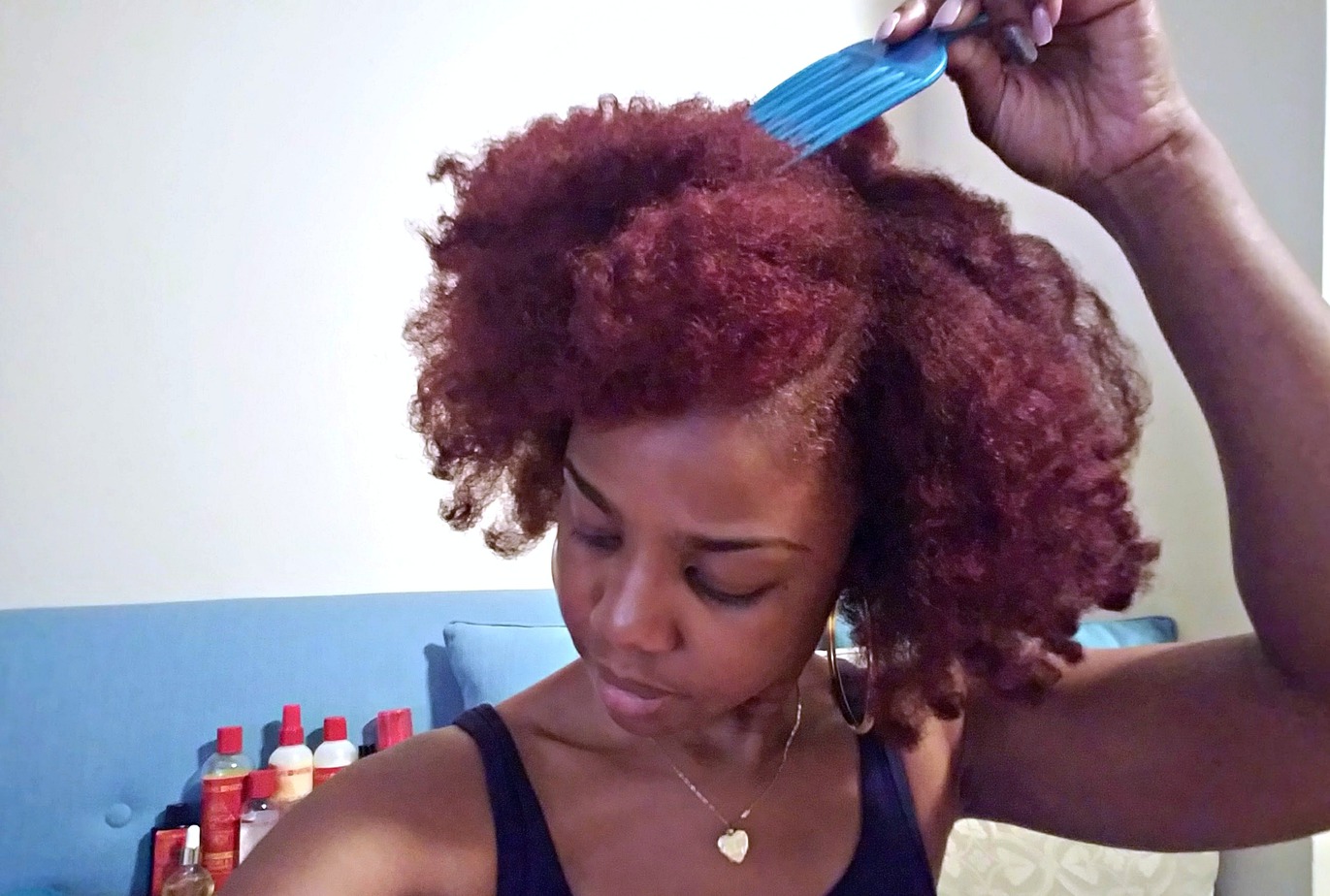 braid-out on kinky hair creme of nature 3